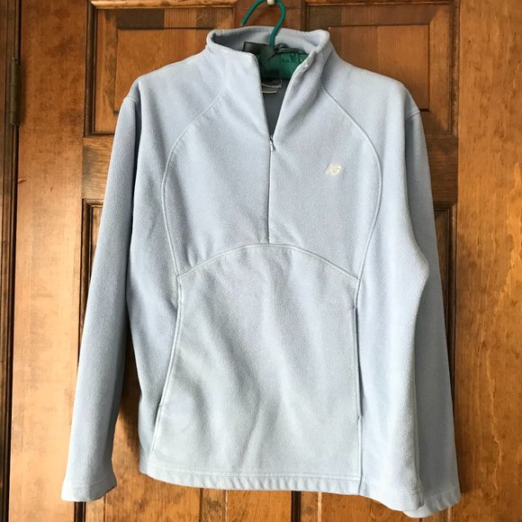 New Balance Pale Blue 1/4 Zip Fleece Pullover Medium - Picture 1 of 11